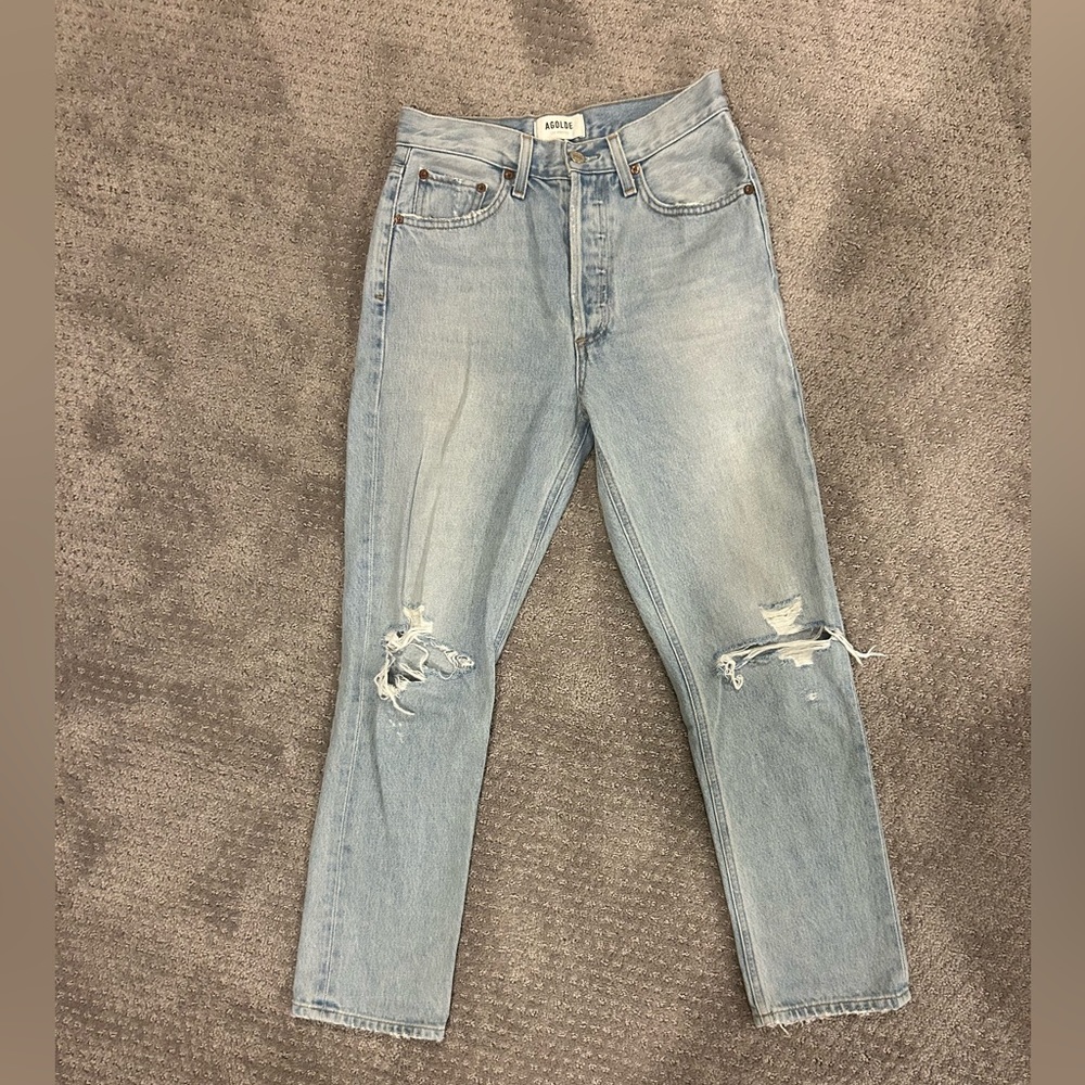 AGolde Riley Cropped torn Sz 24